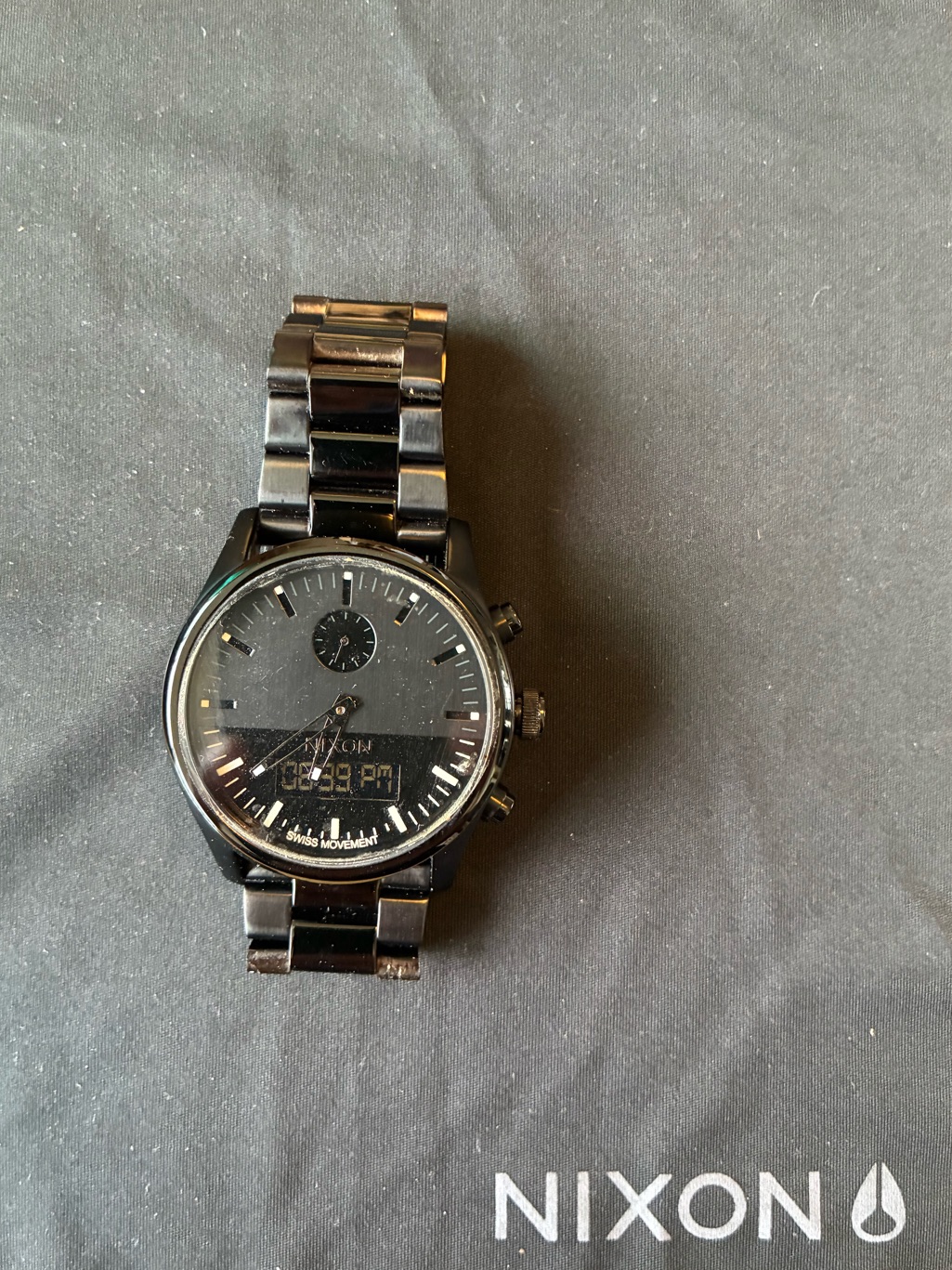 Nixon The Duo Black Stainless Steel Wristwatch
